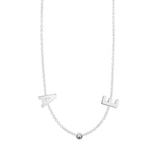 Load image into Gallery viewer, letters on a sterling silver chain, initials necklace, handmade lucy ashton jewellery