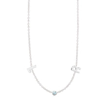 Load image into Gallery viewer, personalised-letters-initials-birthstone-necklace-handmade-sterling-silver-jewellery