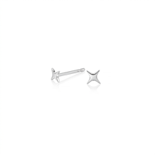 Load image into Gallery viewer, small four point star stud earrings on a white background