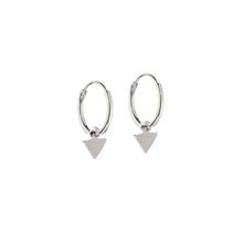 Load image into Gallery viewer, Mini Triangle Hoop Earrings Sterling Silver