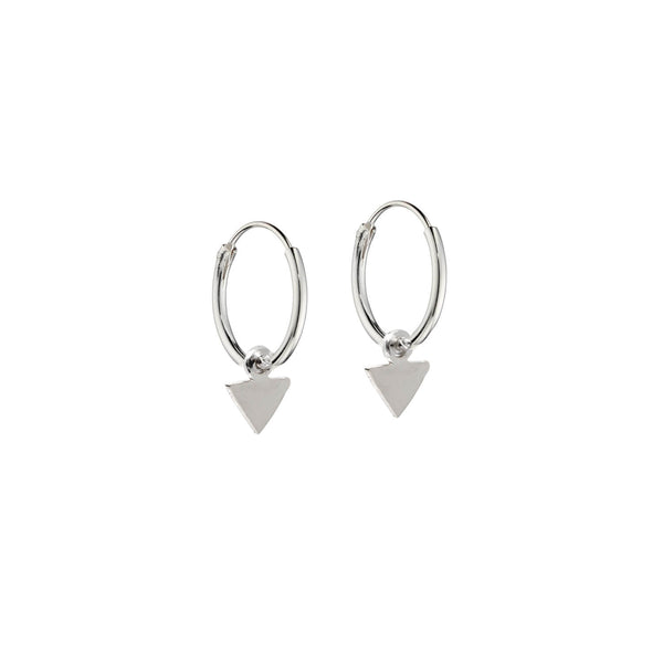 Mini Triangle Hoop Earrings Sterling Silver