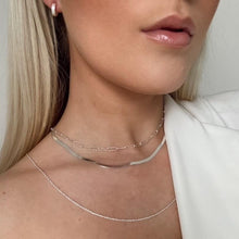 Load image into Gallery viewer, Flat Snake Chain Necklace Sterling Silver - Lucy Ashton Jewellery