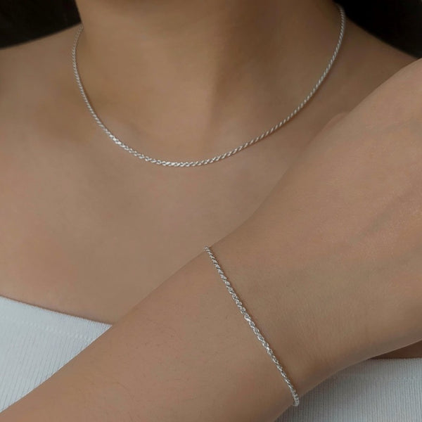 Rope Chain Bracelet Sterling Silver - Lucy Ashton Jewellery