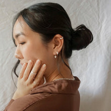Load image into Gallery viewer, Mini Triangle Hoop Earrings Sterling Silver - Lucy Ashton Jewellery