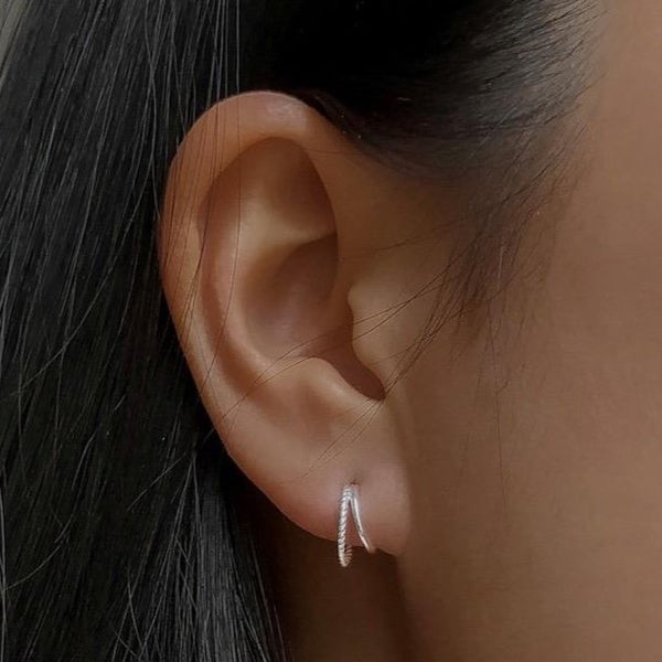 Double Mini Hoop Earrings Sterling Silver - Lucy Ashton Jewellery