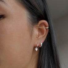 Load image into Gallery viewer, Mini Triangle Hoop Earrings Sterling Silver - Lucy Ashton Jewellery