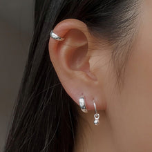 Load image into Gallery viewer, Mini Dot Hoop Earrings Sterling Silver - Lucy Ashton Jewellery