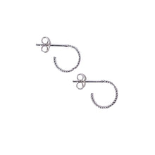 Load image into Gallery viewer, Small Twisted Huggie Hoop Earrings Sterling Silver - Lucy Ashton Jewellery