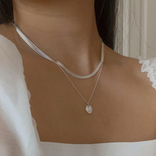 Load image into Gallery viewer, Flat Snake Chain Necklace Sterling Silver - Lucy Ashton Jewellery