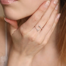 Load image into Gallery viewer, Moon and Star Adjustable Ring Sterling Silver - Lucy Ashton Jewellery