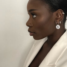 Load image into Gallery viewer, Hammered Medal Drop Earrings Sterling Silver - Lucy Ashton Jewellery