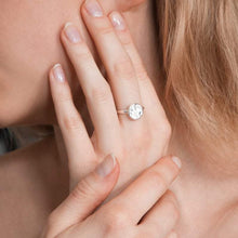 Load image into Gallery viewer, Hammered Disc Ring Sterling Silver - Lucy Ashton Jewellery