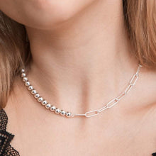 Load image into Gallery viewer, Bead Link Choker Necklace Sterling Silver - Lucy Ashton Jewellery

