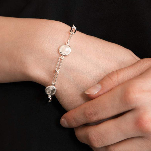 Link and Disc Bracelet Sterling Silver - Lucy Ashton Jewellery