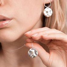 Load image into Gallery viewer, Hammered Medal Necklace Sterling Silver - Lucy Ashton Jewellery