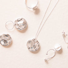 Load image into Gallery viewer, Hammered Medal Drop Earrings Sterling Silver - Lucy Ashton Jewellery