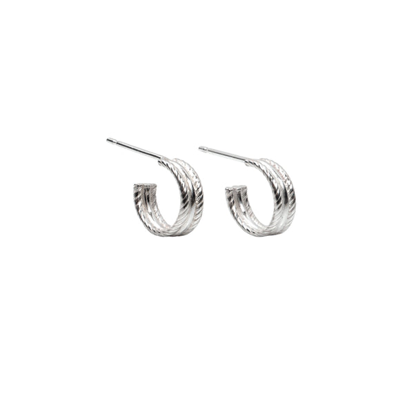 Rope Hoop Earrings Sterling Silver - Lucy Ashton Jewellery
