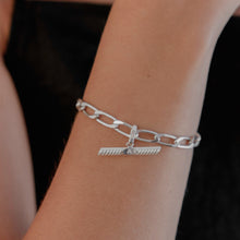 Load image into Gallery viewer, personalised t-bar initial charm bracelet sterling silver-Lucy Ashton Jewellery
