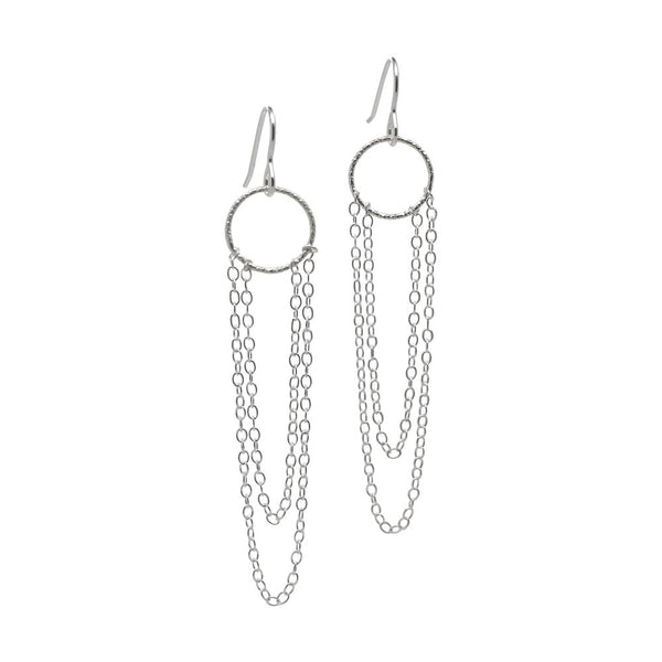 Circle Chain Earrings Sterling Silver - Lucy Ashton Jewellery