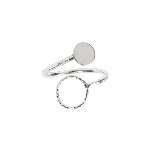 Circle and Disc Ring Sterling Silver - Lucy Ashton Jewellery