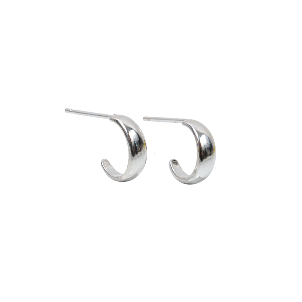 Small wide silver hoop on sale earrings