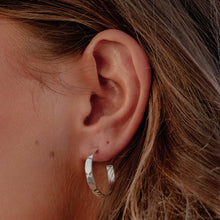 Load image into Gallery viewer, deco medium hoop earrings sterling silver-Lucy Ashton Handmade jewellery
