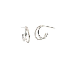 Load image into Gallery viewer, Double Mini Hoop Earrings Sterling Silver - Lucy Ashton Jewellery