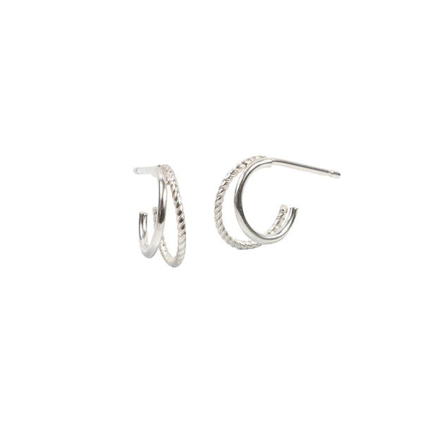 Double Mini Hoop Earrings Sterling Silver - Lucy Ashton Jewellery