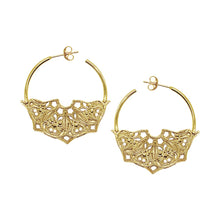 Load image into Gallery viewer, Half Moon Mandala Hoop Earrings - Lucy Ashton Jewellery