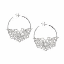 Load image into Gallery viewer, Half Moon Mandala Hoop Earrings - Lucy Ashton Jewellery