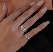 Load image into Gallery viewer, double band wishbone ring sterling silver-Lucy Ashton Jewellery