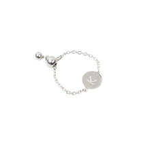 Load image into Gallery viewer, Personalised Initial Chain Ring Sterling Silver - Lucy Ashton Jewellery
