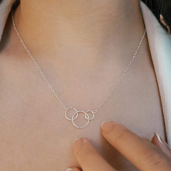Interlocking Circle Necklace Sterling Silver - Lucy Ashton Jewellery