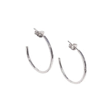 Load image into Gallery viewer, Large Hammered Hoop Earrings Sterling Silver - Lucy Ashton Jewellery