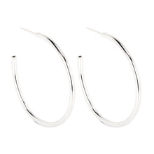 Load image into Gallery viewer, large handmade hoop earrings sterling silver- Lucy Ashton Jewellery
