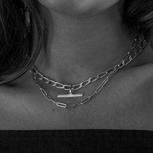 Load image into Gallery viewer, personalised initial t-bar charm necklace sterling silver-Lucy Ashton Jewellery
