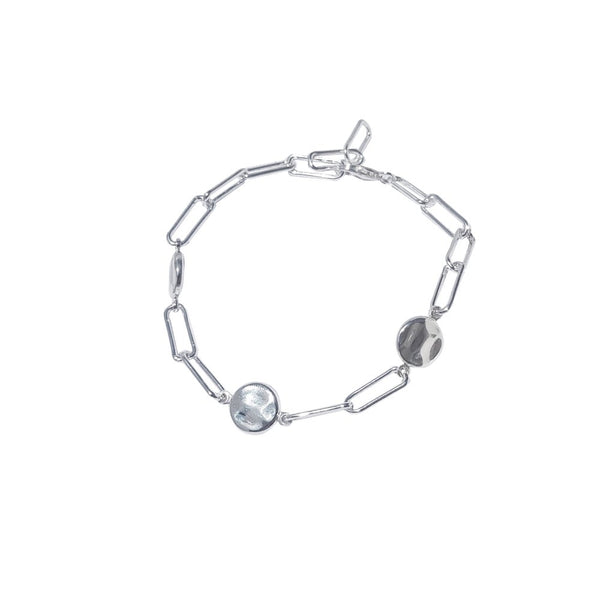 Link and Disc Bracelet Sterling Silver - Lucy Ashton Jewellery