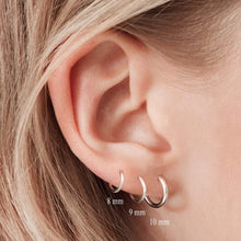 Load image into Gallery viewer, Small Twisted Huggie Hoop Earrings Sterling Silver - Lucy Ashton Jewellery