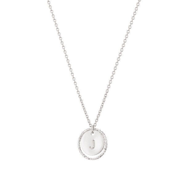 personalised initial coin necklace sterling silver-lucy ashton jewellery