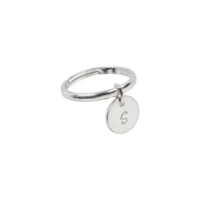 Load image into Gallery viewer, Personalised Initial Coin Ring Sterling Silver - Lucy Ashton Jewellery