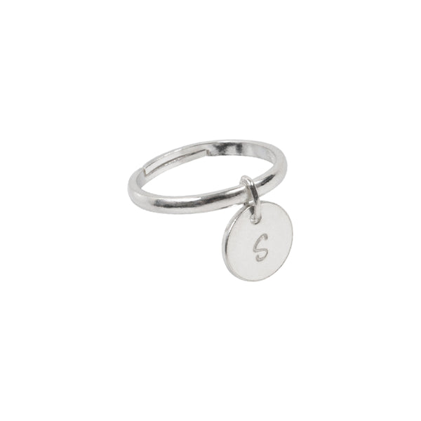 Personalised Initial Coin Ring Sterling Silver - Lucy Ashton Jewellery
