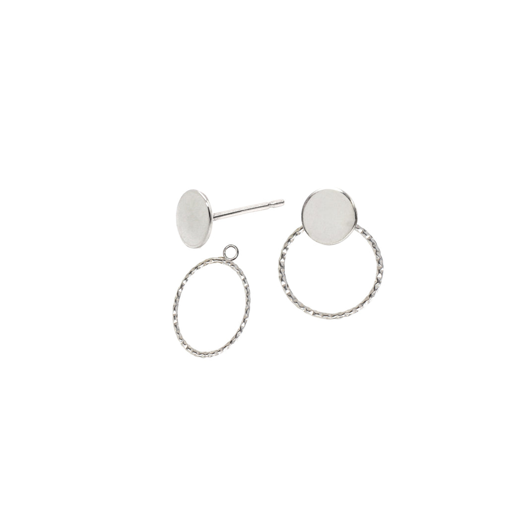 Disc and Circle Stud Earrings and Ear Jackets Sterling Silver - Lucy Ashton Jewellery