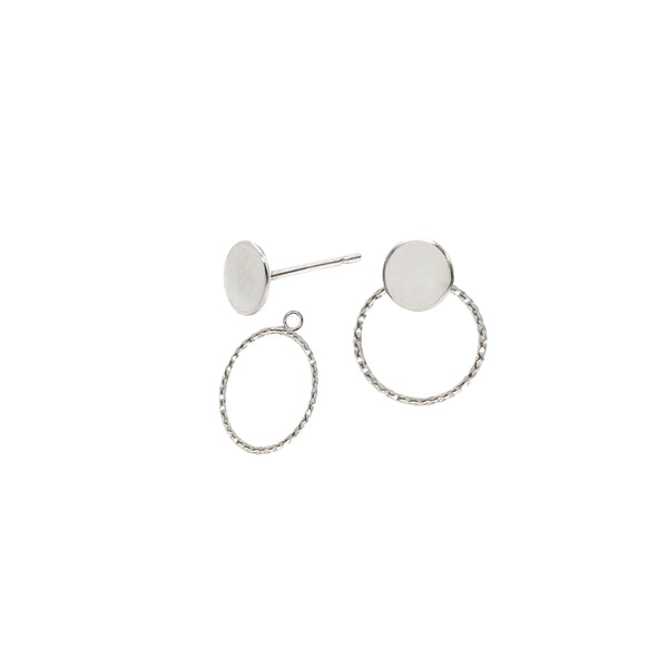 Disc and Circle Stud Earrings and Ear Jackets Sterling Silver - Lucy Ashton Jewellery