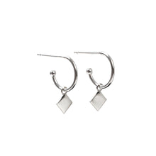 Load image into Gallery viewer, Mini Diamond Hoop Earrings Sterling Silver - Lucy Ashton Jewellery
