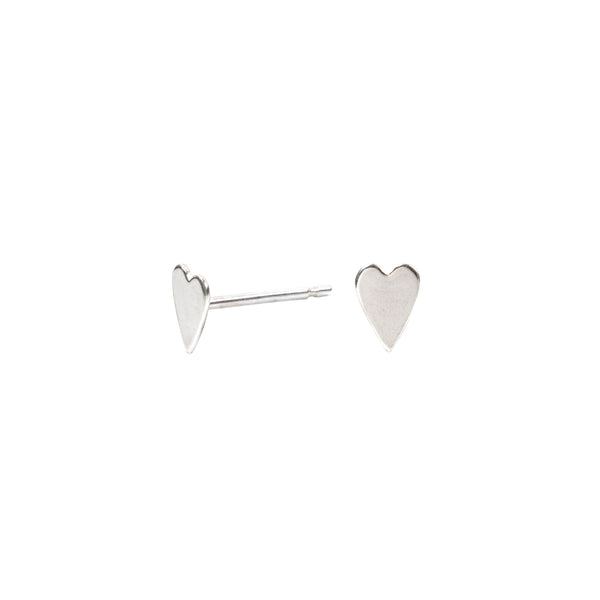 Tiny Heart Stud Earrings Sterling Silver - Lucy Ashton Jewellery