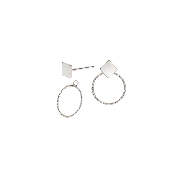 Diamond Stud Earrings and Ear Jackets Sterling Silver - Lucy Ashton Jewellery