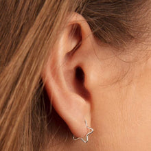 Load image into Gallery viewer, Small Star Huggie Hoop Earrings Sterling Silver - Lucy Ashton Jewellery