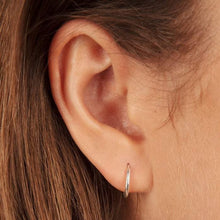 Load image into Gallery viewer, Mini Heart Hoop Earrings Sterling Silver - Lucy Ashton Jewellery
