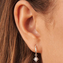 Load image into Gallery viewer, Mini Star Hoop Earrings Sterling Silver - Lucy Ashton Jewellery
