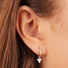 Load image into Gallery viewer, Mini Triangle Hoop Earrings Sterling Silver - Lucy Ashton Jewellery